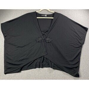 Original Anthony Women Poncho/ Top Embroidered Size S/Xs Black